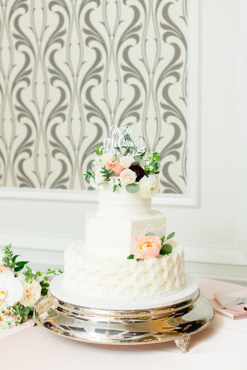 Romantic Peach and Burgundy Wedding