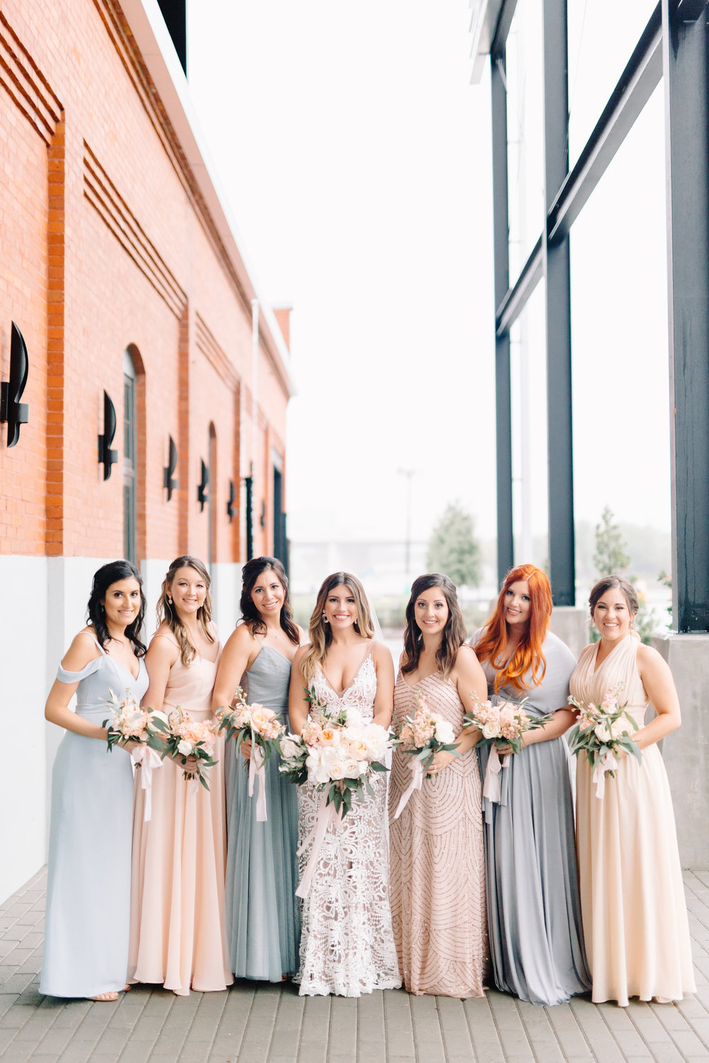 Industrial Peach and Blue Wedding